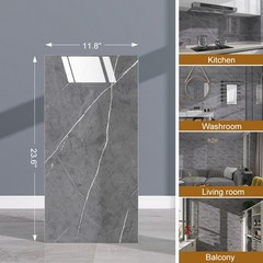 40pcs Marble Peel and Stick Wall Panels,Heat-Resistant Backsplash Tile Sticker