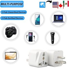 European EU To US American Adapter Plug Converter Euro Asia to USA Lot
