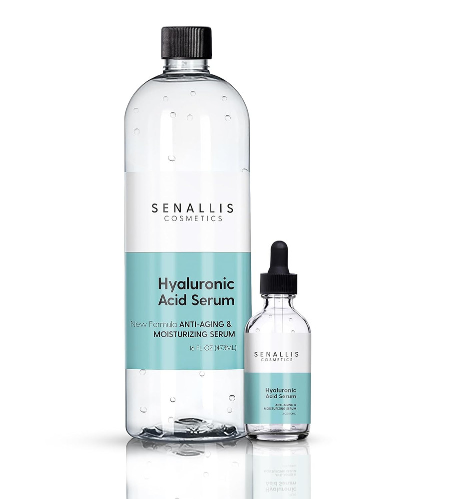 Hyaluronic Acid Serum 16 fl oz And 2 fl oz, Made From Pure Anti Aging/Wrinkle