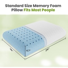 Cooling Memory Foam Pillow with Pillowcase – Neck Support for Side Sleepers
