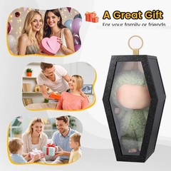 Protective Case, Coffin Shaped Display Case for 17cm Doll with a Clear Acryli…