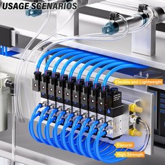 TAILONZ PNEUMATIC Blue 6mm OD 4mm ID Polyurethane PU Air Hose Pipe Tube Kit 1…