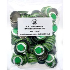 Beer Bottle Crown Caps – (Hop Cone) Package of 144