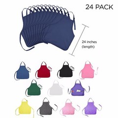 24 Aprons Commercial Restaurant Home Bib Spun Poly Cotton Bulk Wholesale 2 Dozen