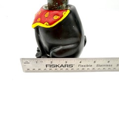 Vtg Allen Designs Bandana Dog Soap Dispenser Bone Red Scarf Resin 6.75in