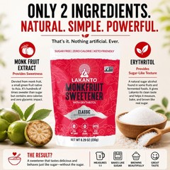 Lakanto Classic Monk Fruit Sweetener with Erythritol – 8.29 Ounce (Pack of 1)