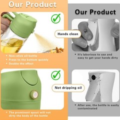 450ML Glass Oil Sprayer Bottle 2 in 1 Cooking Dispenser for Olive Oil