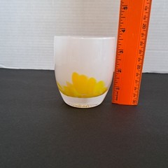 Nwt Glassybaby Buttercup 1830 Votive Holder White & Yellow No Box