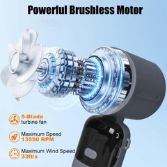 Portable Handheld Turbo Fan with Cold Compress for Outdoor Travel Working Gifts