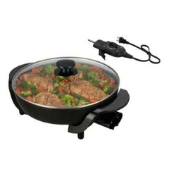 Mainstays 12″ Round Ceramic Skillet, Black,Nonstick, 1200W Dishwasher Safe