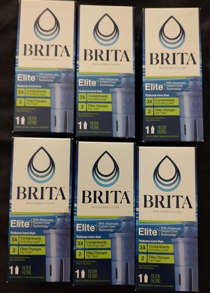 6 Brita ELITE Replacement Filters Filter Brita Pitchers Dispensers 6 MONTHS Each
