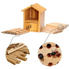 Mason Bee House -Wax Coated Mason House for The Garden, Natural Handmade Wood…