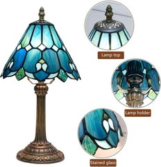 Tiffany Stained Glass Bedside Lamp – Cute Home Decor Gift for Any Room