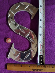 Letter S Aluminum Diamond Plate 8″ x 4″ x 1/8″ (41)