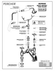 Porcher Reprise Deck Mount Tub Filler, Polished Nickel, # 5535.901 – FOR PARTS
