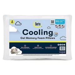 Serta 2-Pack Gel Memory Foam Cluster Bed Pillow Free Shipping