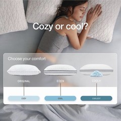 Coop Home Goods Original Crescent Adjustable Pillow, King Bed Pillows for…