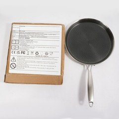 11in Stainless Steel Crepe Pan Pancake Pan Non Stick Cooking Pan For Kitchen