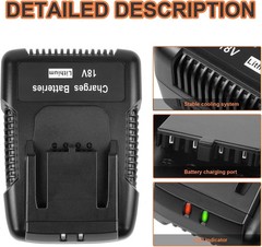 18V for Ridgid Battery Charger R86092 R86091 for Ridgid 18V Lithium Ion Battery