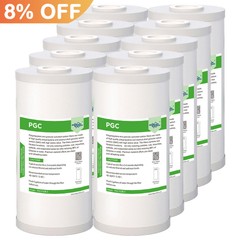 1-10 Pack 10×4.5″ Whole House Activated Coconut Carbon Sediment Water Filter 5μm