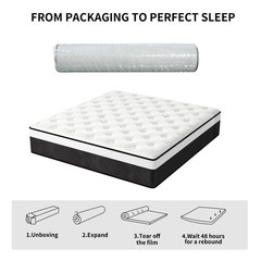 8″10″12″14″ Gel Memory Foam Mattress in a Box Pocket Spring Twin Full Queen King