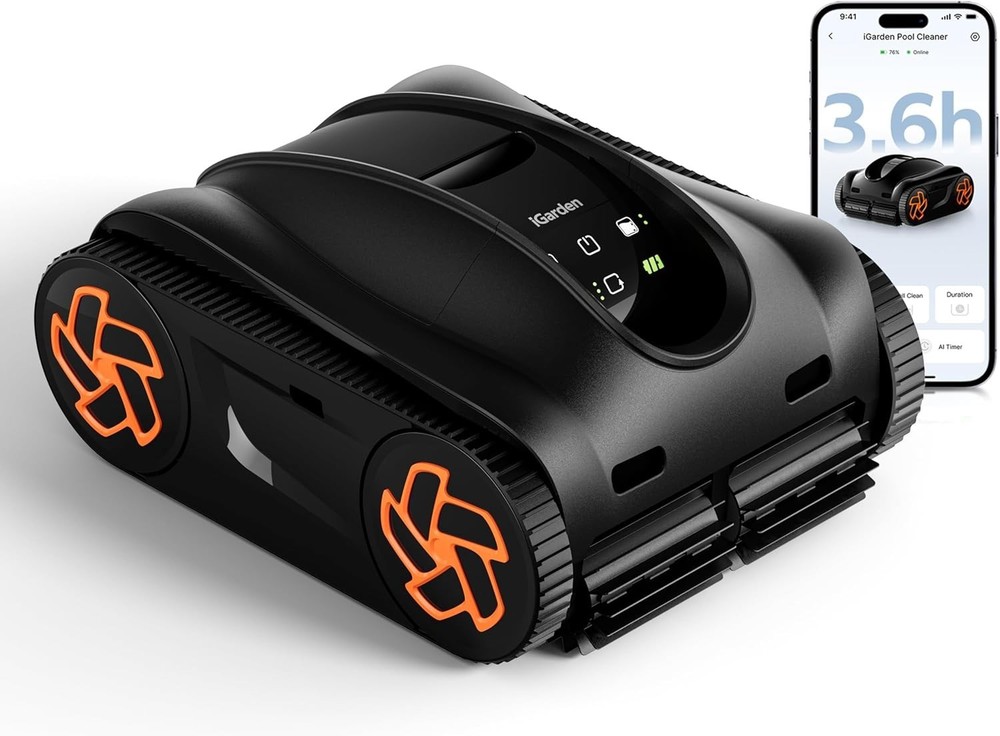 iGarden K36 Cordless Robotic Pool Cleaner Pool Vacuum For Inground 220Min