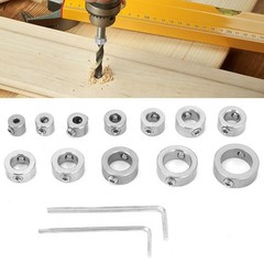 Drilling Limit Ring Depth Stop Collar Stainless Steel Carbon Drills 12 PCS
