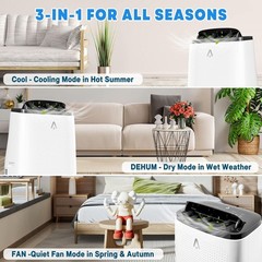 14000 BTU Portable Air Conditioner 3 in-1 AC Unit Cools 750 Sq. Ft Quiet Remote