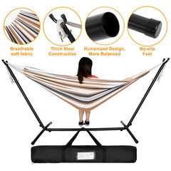 Patio Use Portable Hammock with Stand for 2 person with Carrying case Outdoor