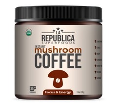 La Republica Mushroom Coffee (Instant w Full-Fruiting Bodies Lion’s Mane Chaga+)