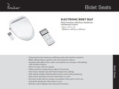 Porcher 70082-00.001 Electronic Bidet Seat with Remote Control, White