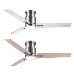 52″ Brushed Nickel Low Profile Ceiling Fan with Light Energy Saving Fan NEW