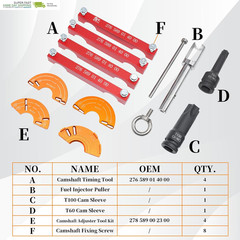 Engine Alignment Locking Timing Tool Kit with 4PCS Camshaft Adjuster Tool Kit, C