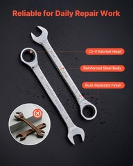 VEVOR Combination Wrench Set Ratcheting Wrench Set 26-Piece SAE Metric Repairs