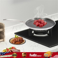 11in Stainless Steel Crepe Pan Pancake Pan Non Stick Cooking Pan For Kitchen