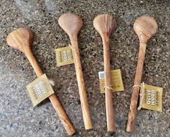 Trader Joe’s Olive Wood Spoon 12″ Tunisia Hand Crafted Cooking Serving Spoon