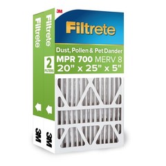 Filtrete 20x25x5 AC Furnace Air Filter, MPR 700, MERV 8, Fits Trion Air Bear