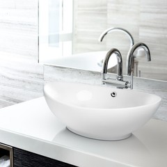 Modern Ceramic Vessel Sink – Bathroom Vanity Bowl – Large Oval White