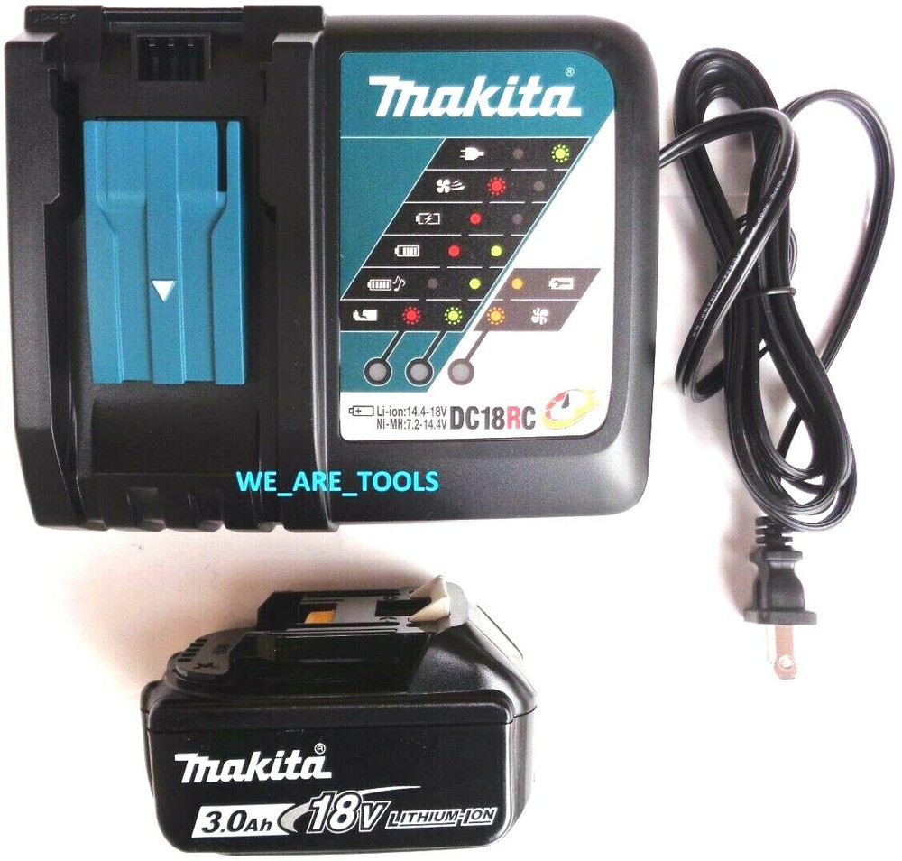 1 NEW 18V GENUINE BL1830B Makita Battery, 1 DC18RC Charger 3.0 AH Fuel Gauge