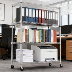 MZG 4Tier Wire Racks Shelving Unit Metal Heavy Storage Shelf Rack Chrome 62.6″H