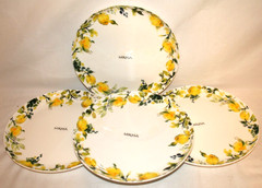 Mikasa Lemon Drop Bone China 11″ Dinner Plates Set of Four New