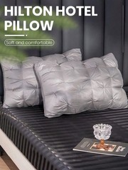 Pack of 2 Bed Pillows Quilted HOTEL QUALITY Down Alternative Gusseted Pillow