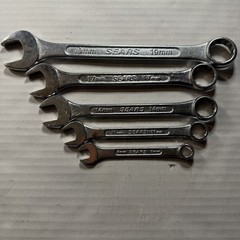 Sears Metric Combination Wrench Set 5pcs 8mm–19mm Taiwan Made Garage Tools