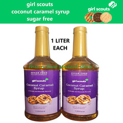2x GIRL SCOUTS Sugar Free COCONUT CARAMEL SYRUP Coffee Baking Desserts 0 CARB
