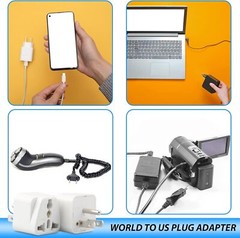 1-1000Pcs European EU To US American Adapter Plug Converter Euro Asia to USA Lot