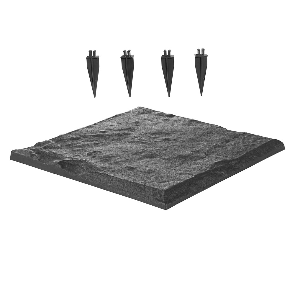 Uimoso 16-Piece Grey Walkway Pavers with Stakes, 15.5×15.5 in Decorative Stones