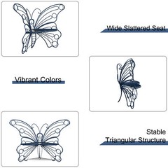 Butterfly Garden Bench Seat Outdoor Yard Path Patio Porch Deck Furniture Navy