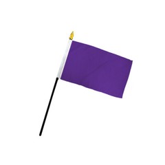 1 Dozen Solid Color Purple Stick Flags 4x6in Handheld Solid Color Flag