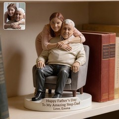 Custom Photo Family Figurine Acrylic Block Personalized Father’s Day Gift