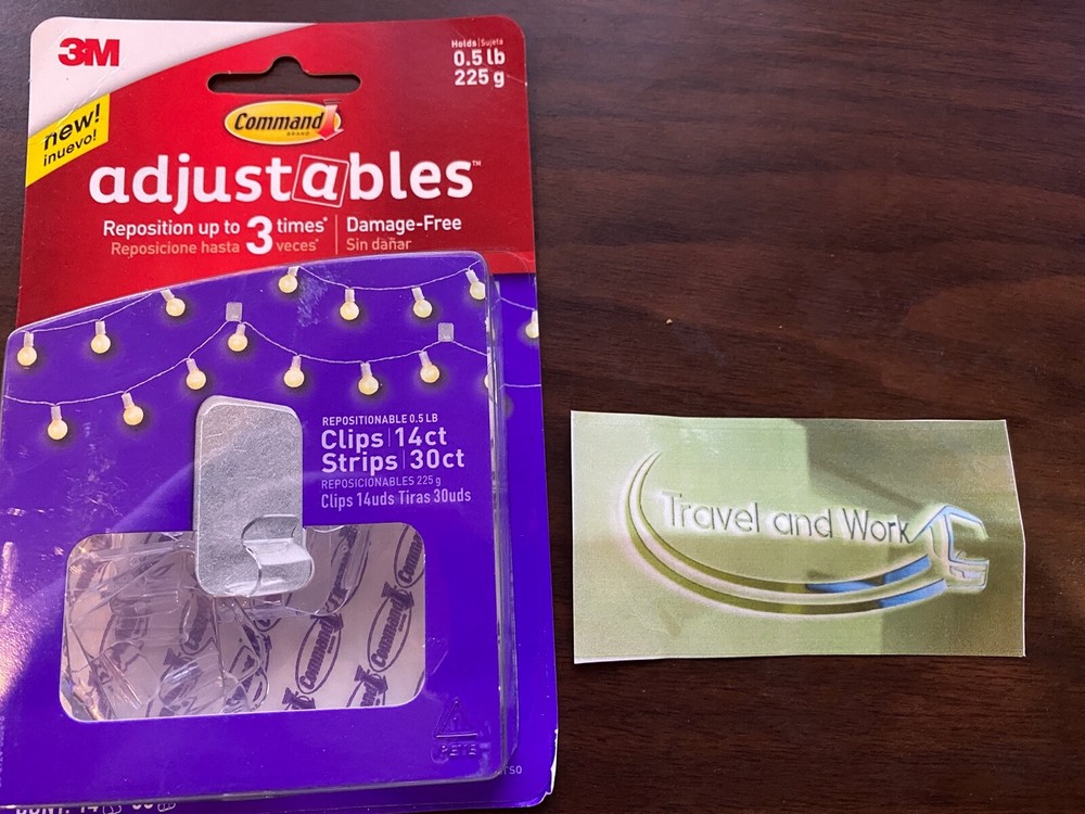 *New 3M Command 17840CLR-14ES Adjustables Small Clips, Clear, 0.5 Lb, Pack of 14